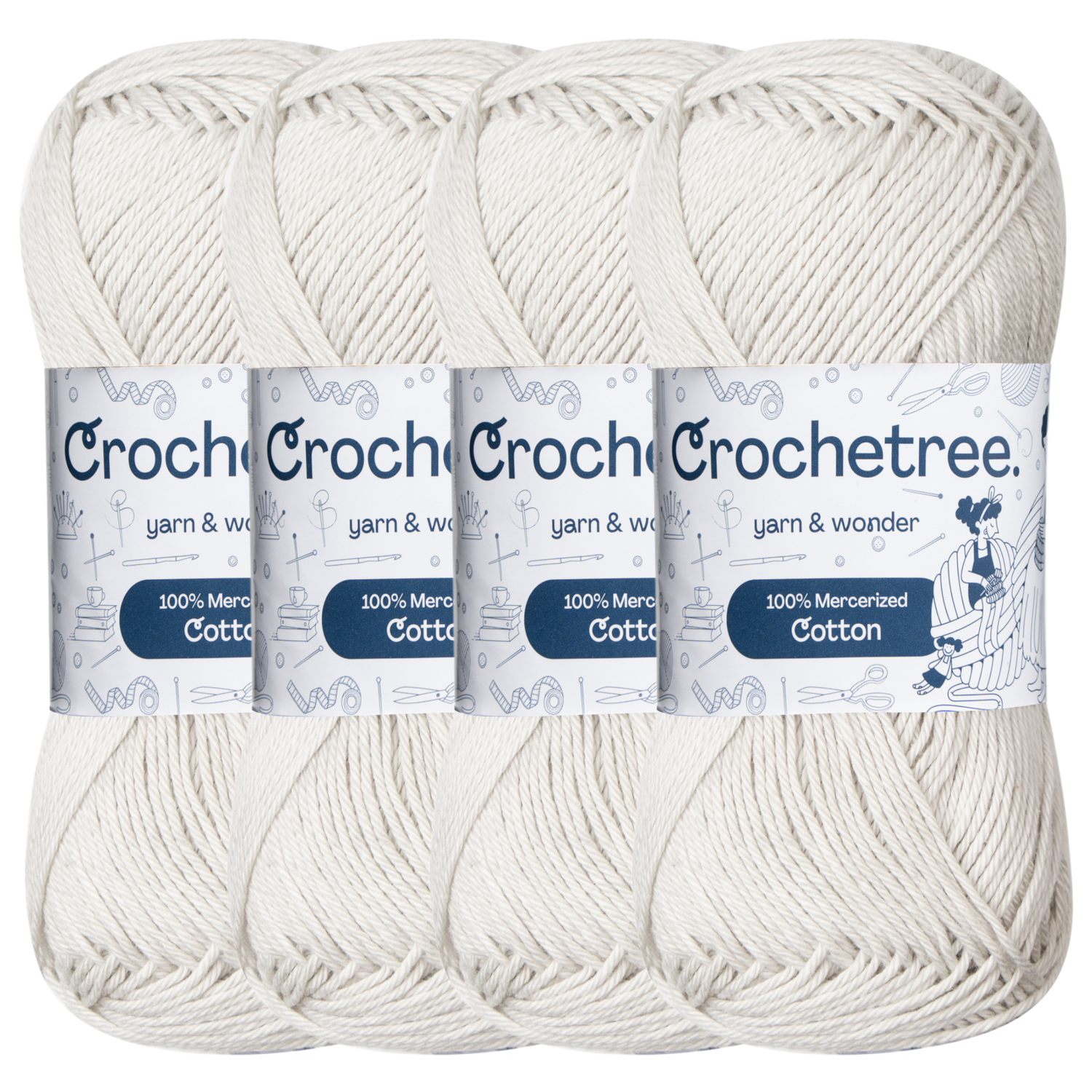 Crochetree Nimbus Cloud mercerized cotton yarn pack