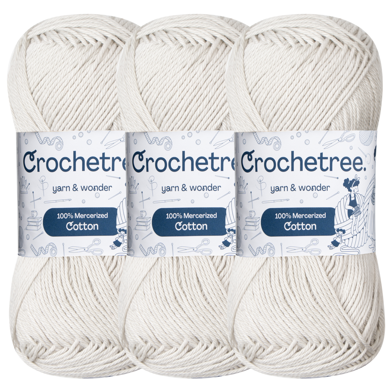 Crochetree Nimbus Cloud mercerized cotton yarn pack