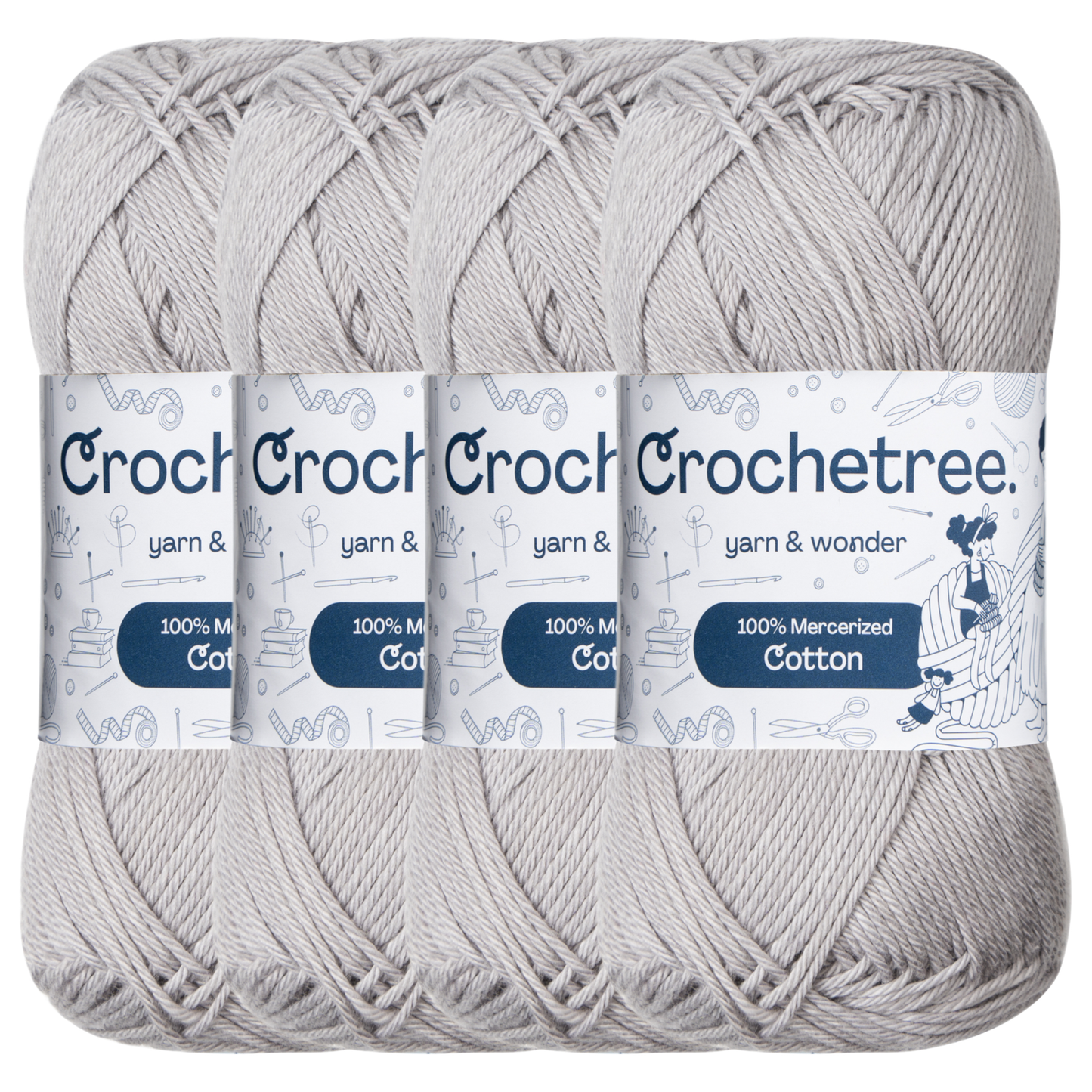 Crochetree Stonewash mercerized cotton yarn pack