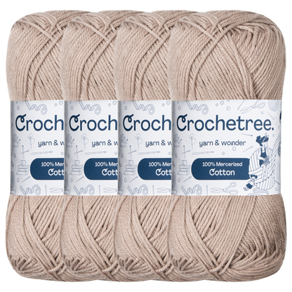 Crochetree Gull Gray mercerized cotton yarn pack