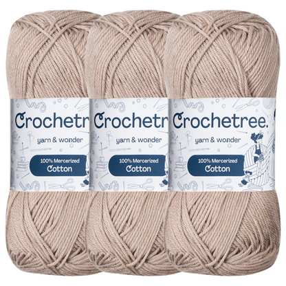 Crochetree Gull Gray mercerized cotton yarn pack