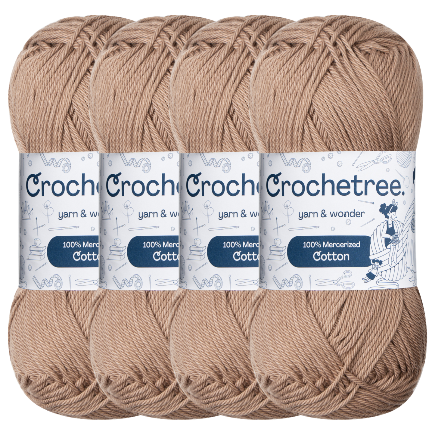 Crochetree Portobello mercerized cotton yarn pack
