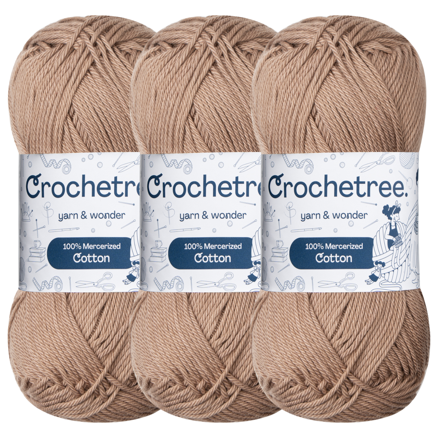 Crochetree Portobello mercerized cotton yarn pack