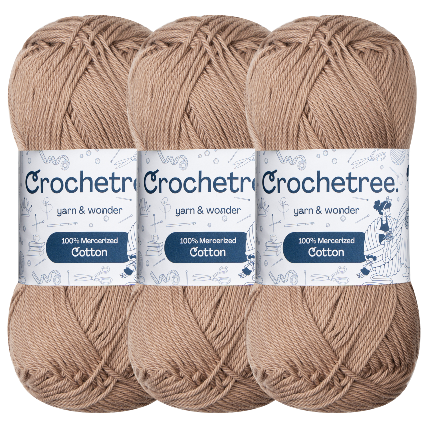Crochetree Portobello mercerized cotton yarn pack