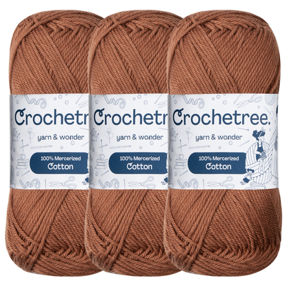 Crochetree Cappuccino mercerized cotton yarn pack