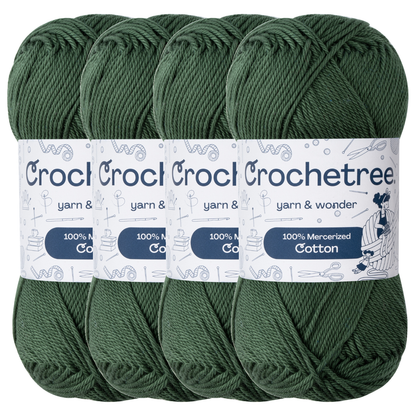 Crochetree Pine Forest mercerized cotton yarn pack