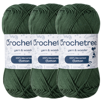 Crochetree Pine Forest mercerized cotton yarn pack
