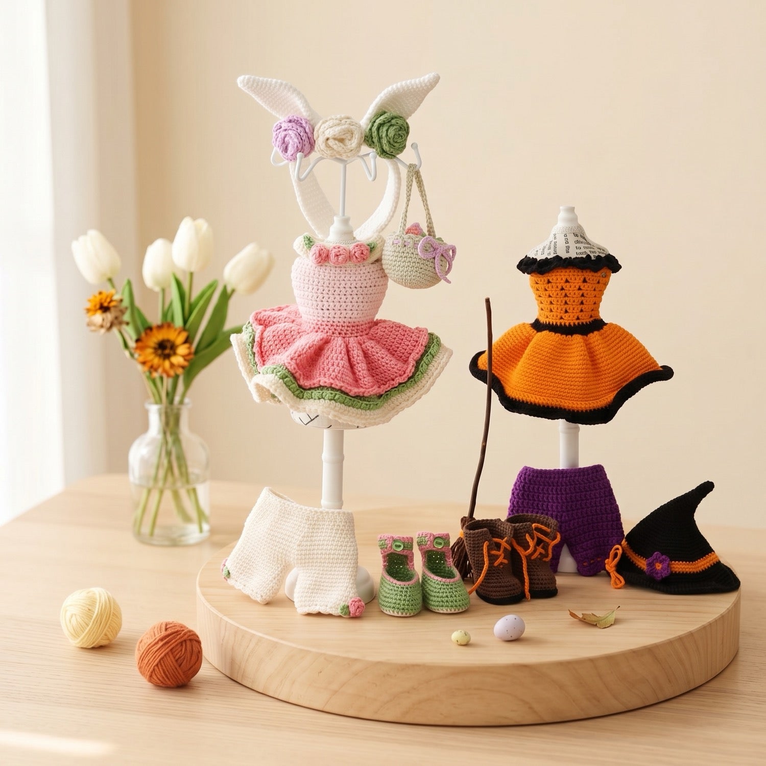 Freya Easter and Halloween crochet outfit patterns