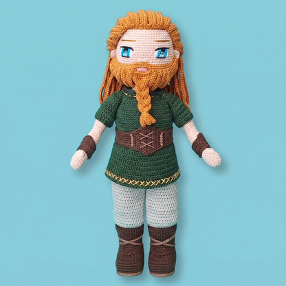 Ragnar Viking crochet doll pattern 7