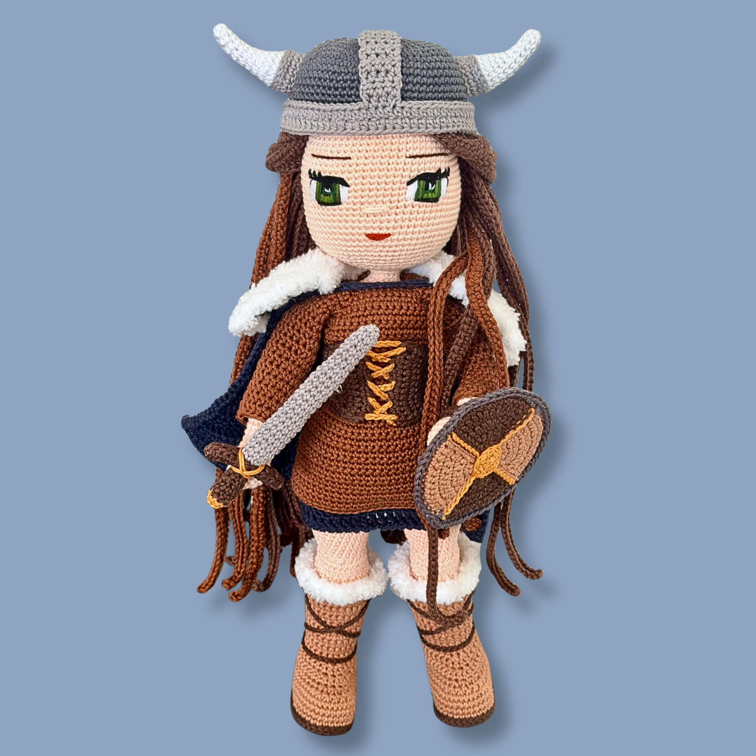 Genevieve Viking crochet doll - detailed PDF pattern by Crochetree