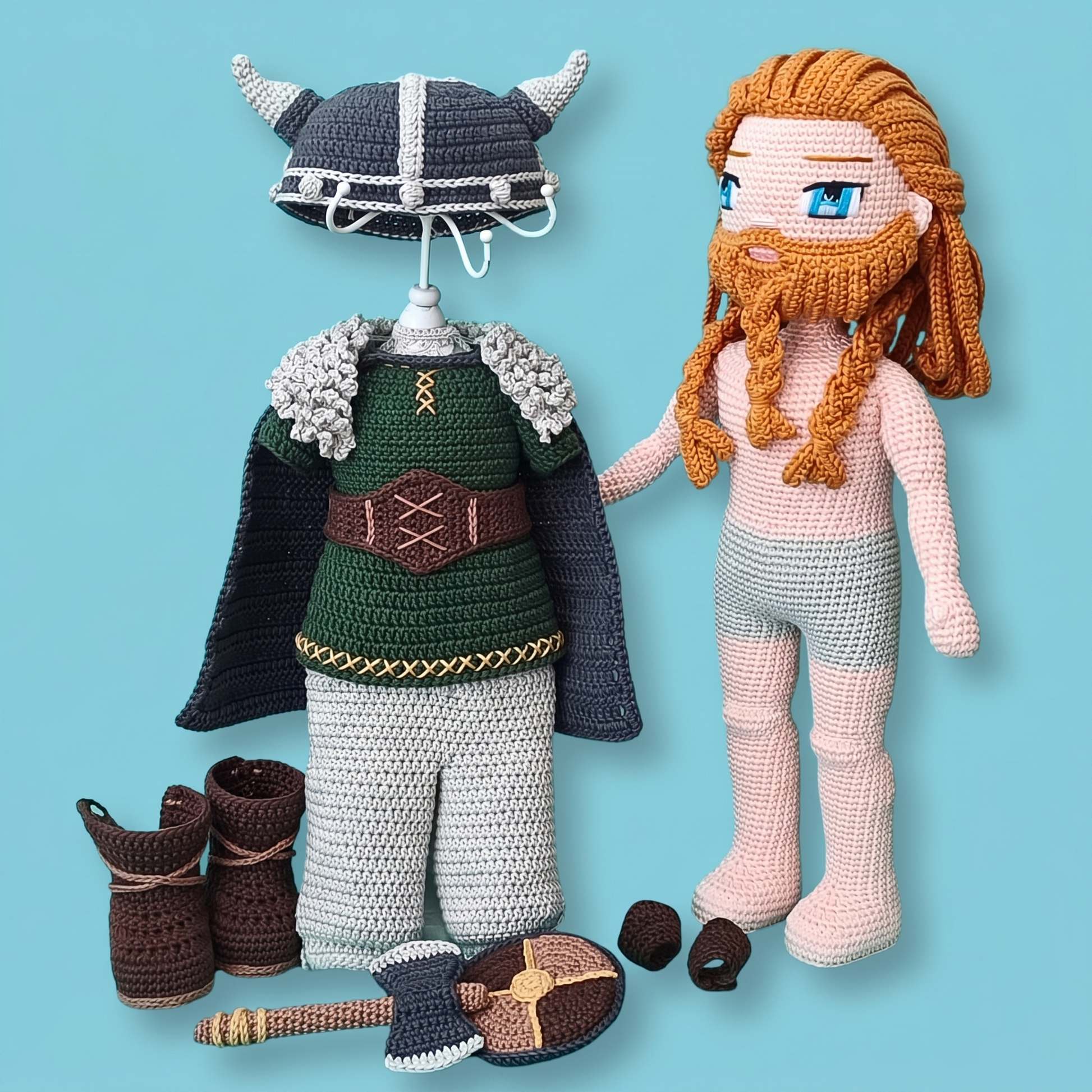 Ragnar Viking crochet doll pattern 10
