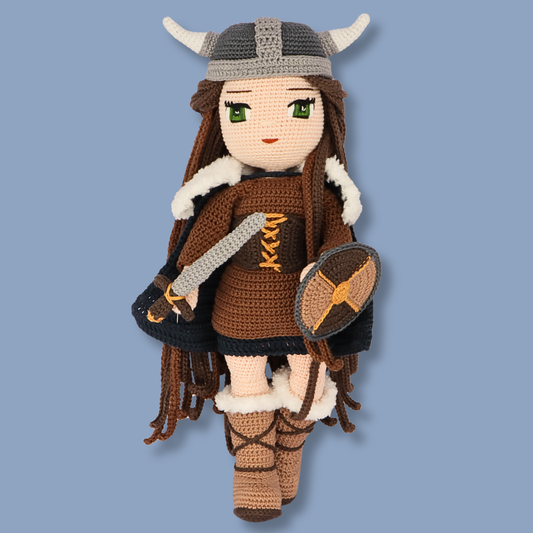 Genevieve Viking Crochet Doll Pattern - amigurumi PDF with step-by-step photos