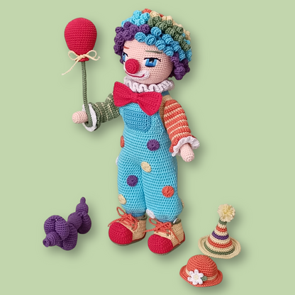 Claude the Clown crochet doll pattern