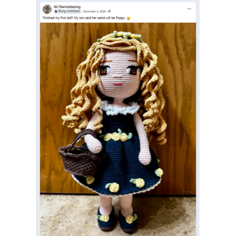 A Crochetree doll made by a customer