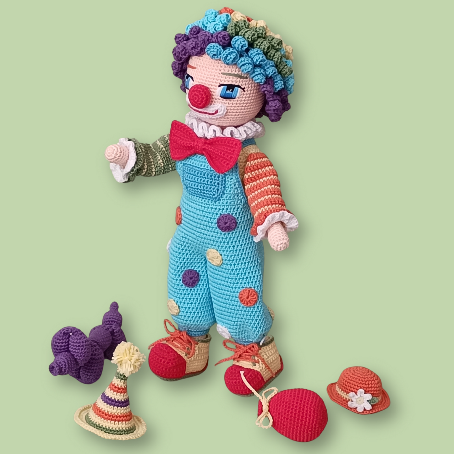 Claude the Clown crochet doll pattern
