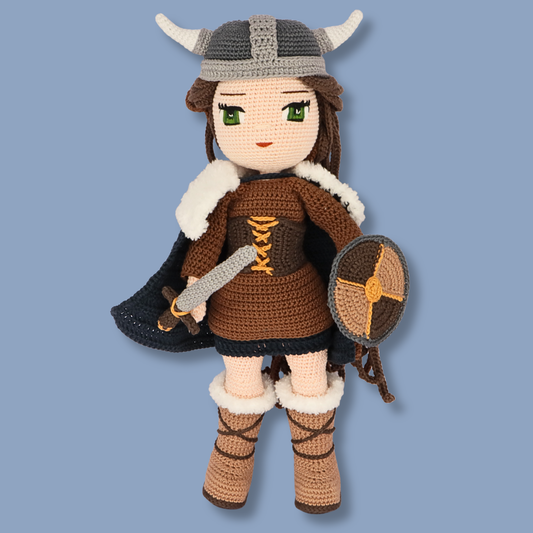 Genevieve Viking Crochet Outfit Pattern - amigurumi PDF with step-by-step photos