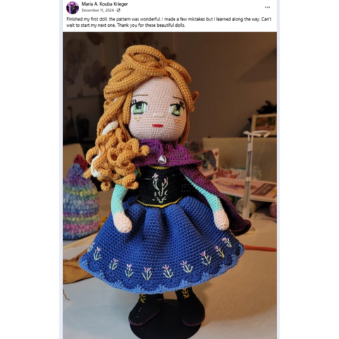 A Crochetree doll made by a customer