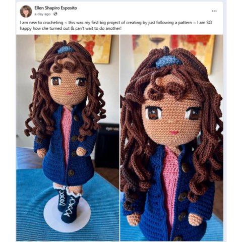 A Crochetree doll made by a customer