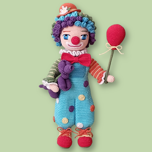Claude the Clown crochet doll pattern