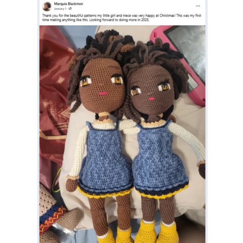 A Crochetree doll made by a customer