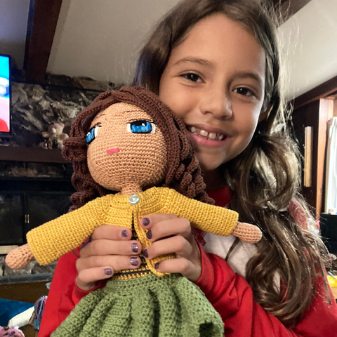 A Crochetree doll made by a customer