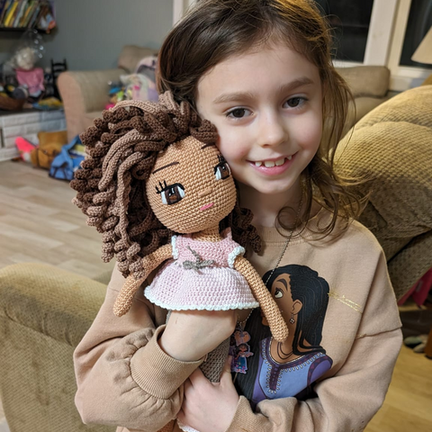 A Crochetree doll made by a customer