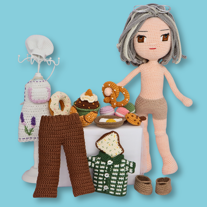 Granny Grace Bakery outfit crochet pattern