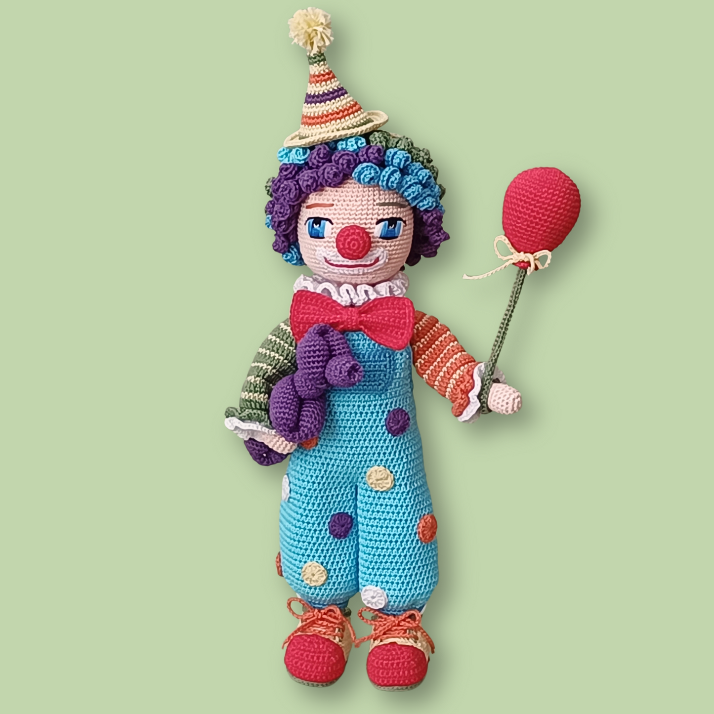 Claude the Clown crochet doll pattern