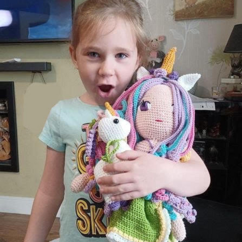A Crochetree doll made by a customer