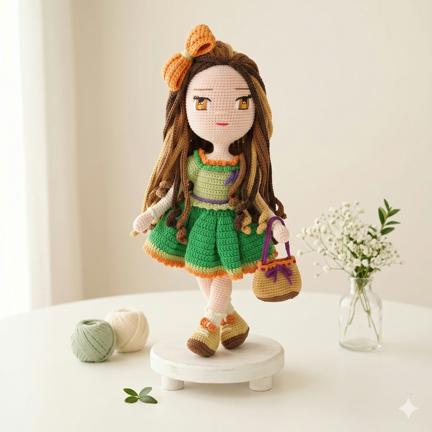 Melissa in Green crochet doll pattern