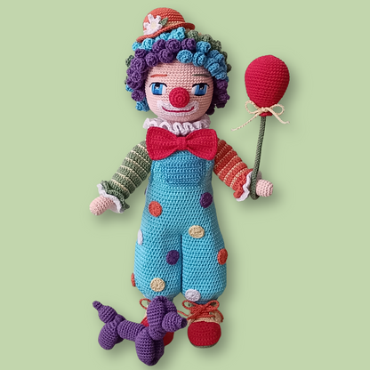 Claude the Clown crochet doll pattern