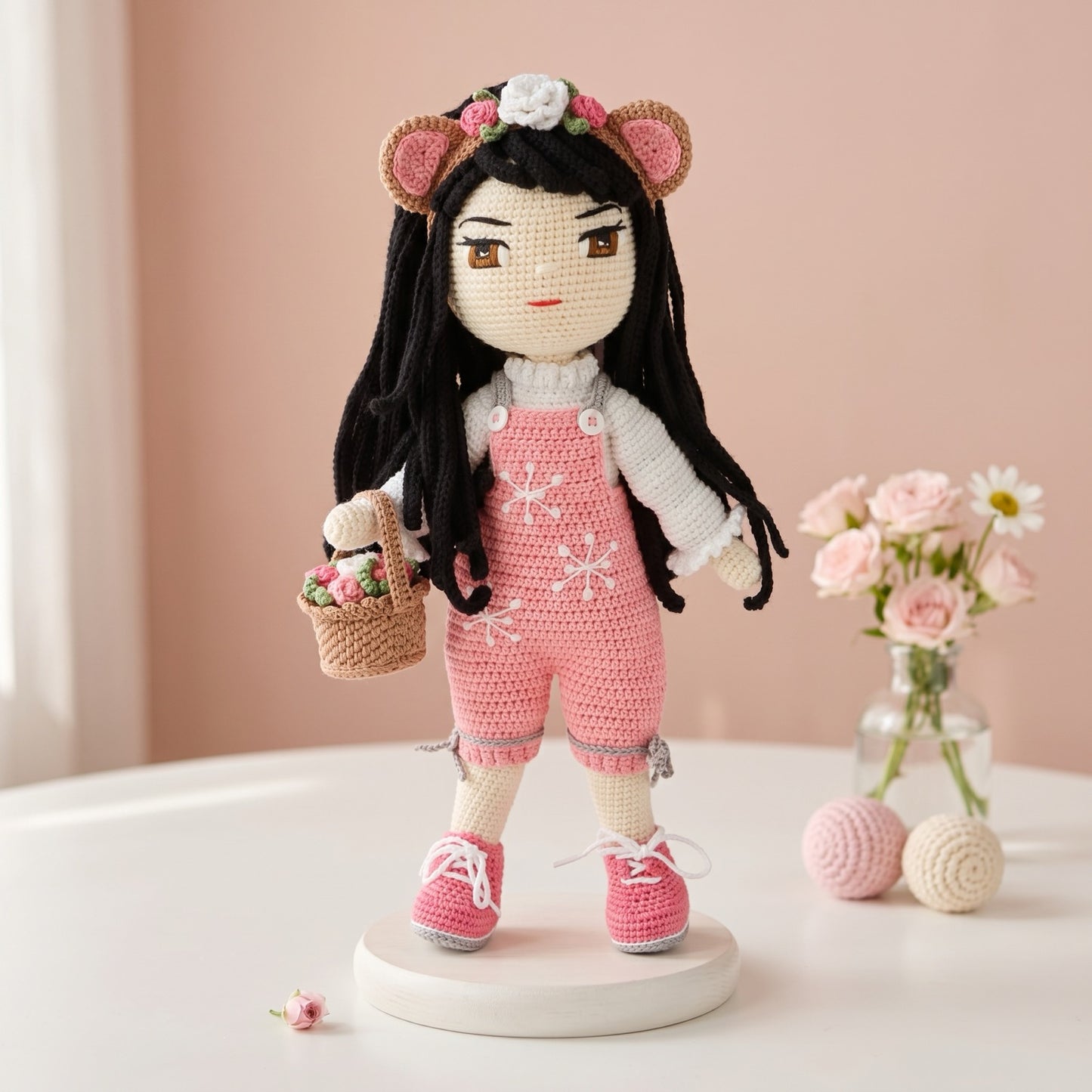 Yuki Pink Bear crochet doll pattern
