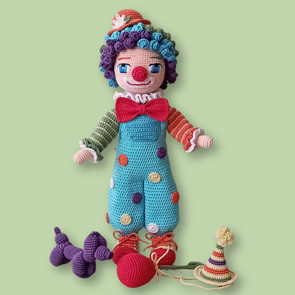 Claude the Clown crochet doll pattern