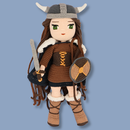 Genevieve Viking Crochet Doll Pattern - amigurumi PDF with step-by-step photos