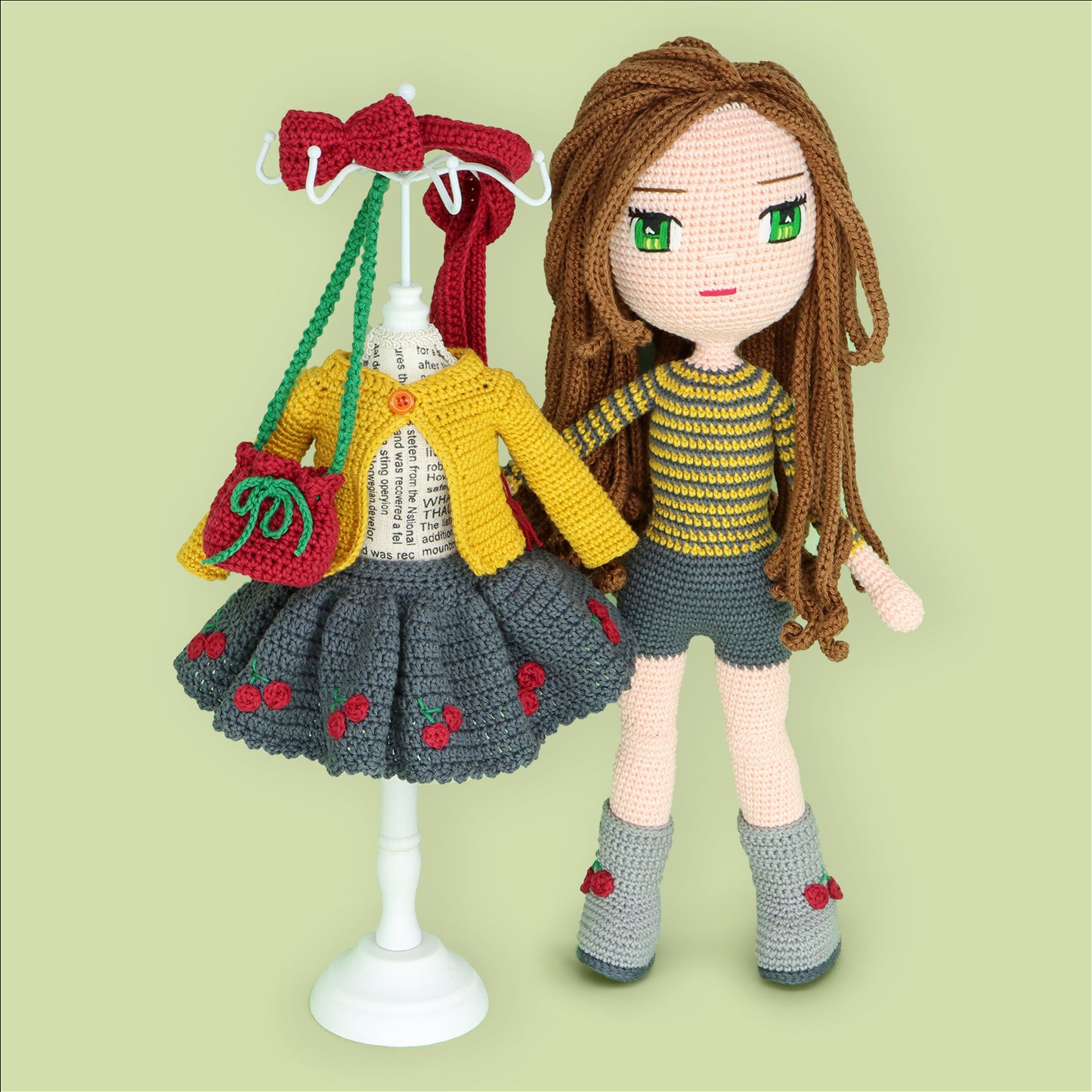 Hazel in Red Doll Pattern