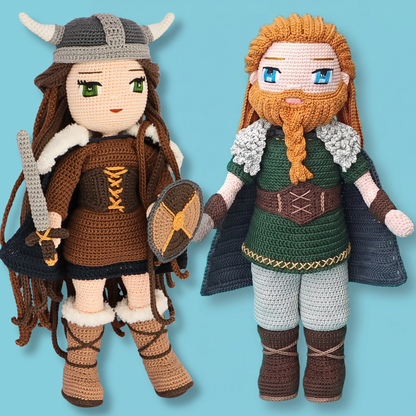 Genevieve and Ragnar Vikings crochet dolls - PDF pattern bundle photo 5