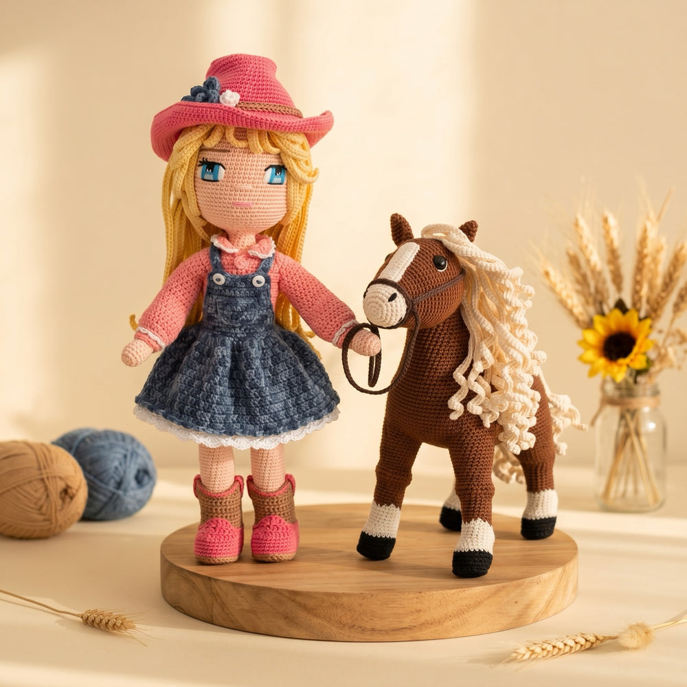 Annie crochet doll and pony pattern