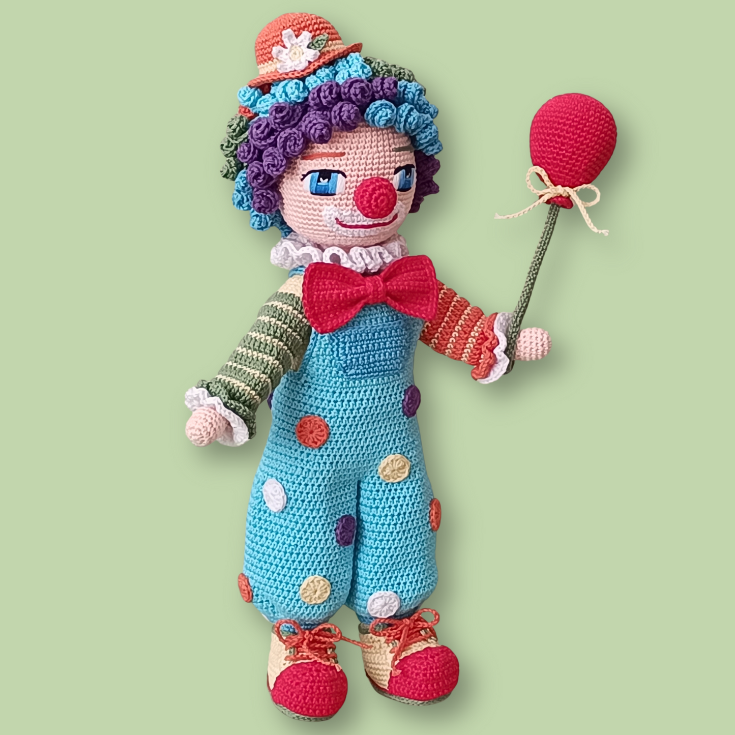Claude the Clown crochet doll pattern