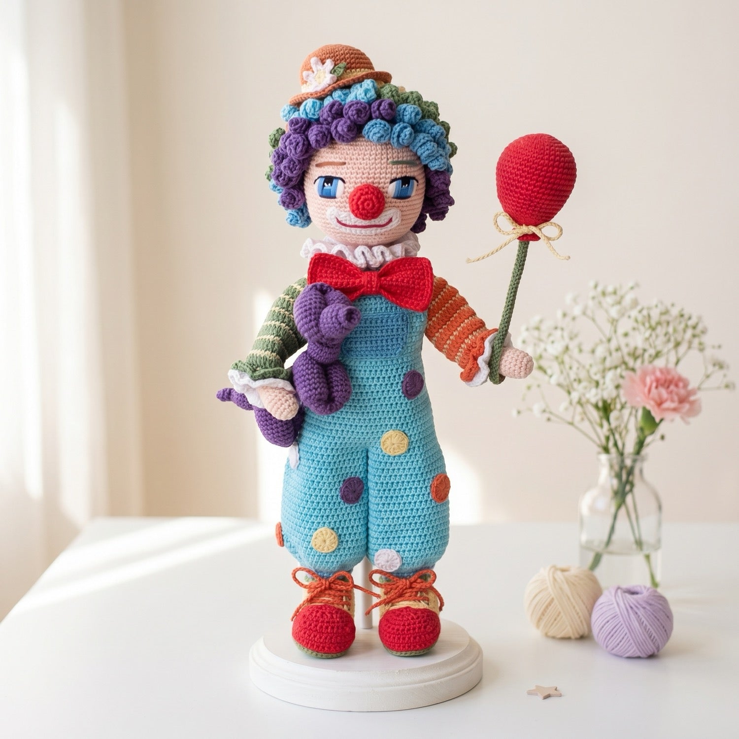 Claude the Clown crochet doll pattern