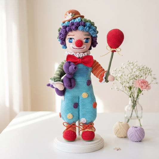 Claude the Clown crochet doll pattern