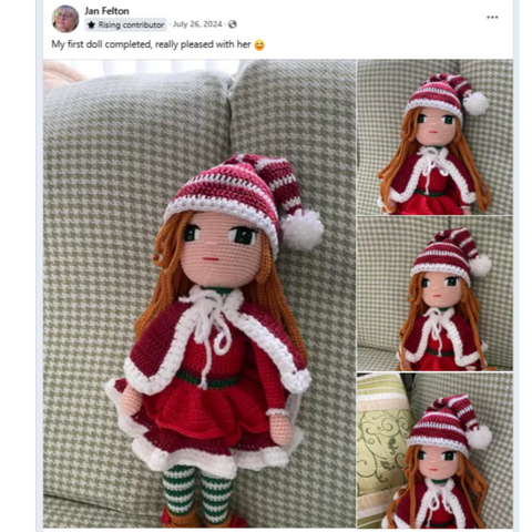 A Crochetree doll made by a customer