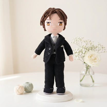 Ethan the Groom crochet doll pattern