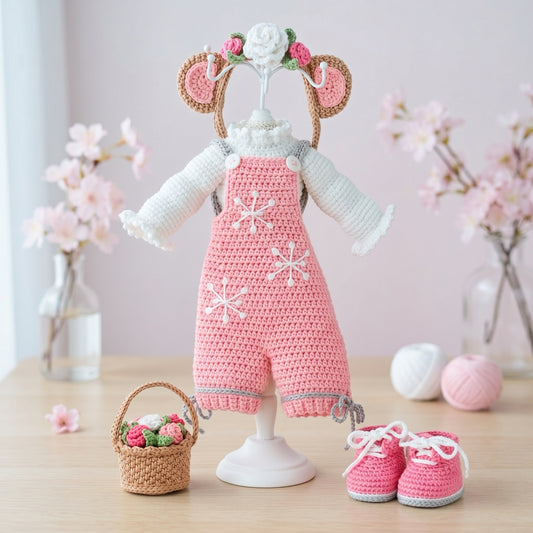 Yuki Pink Bear crochet outfit pattern