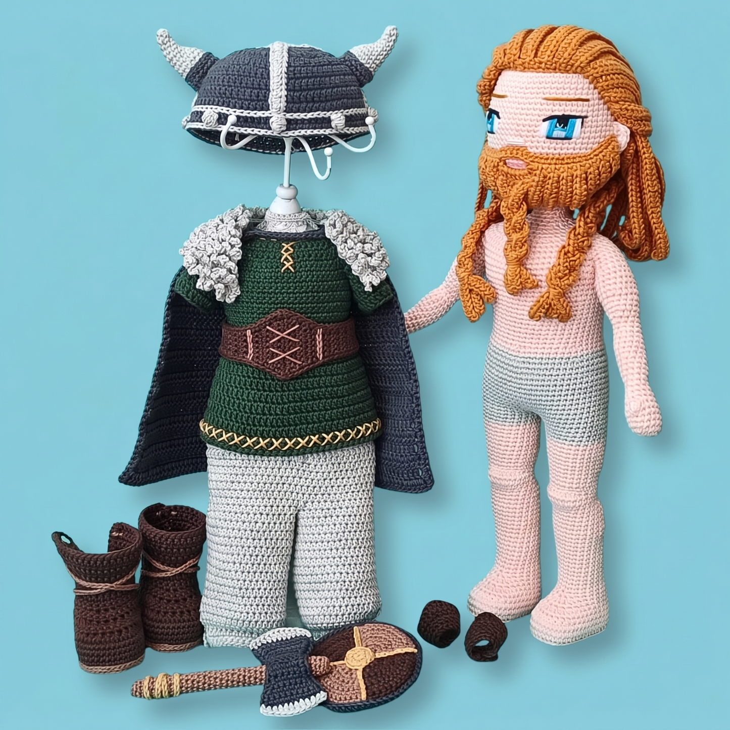 Genevieve and Ragnar Vikings crochet dolls - PDF pattern bundle photo 8