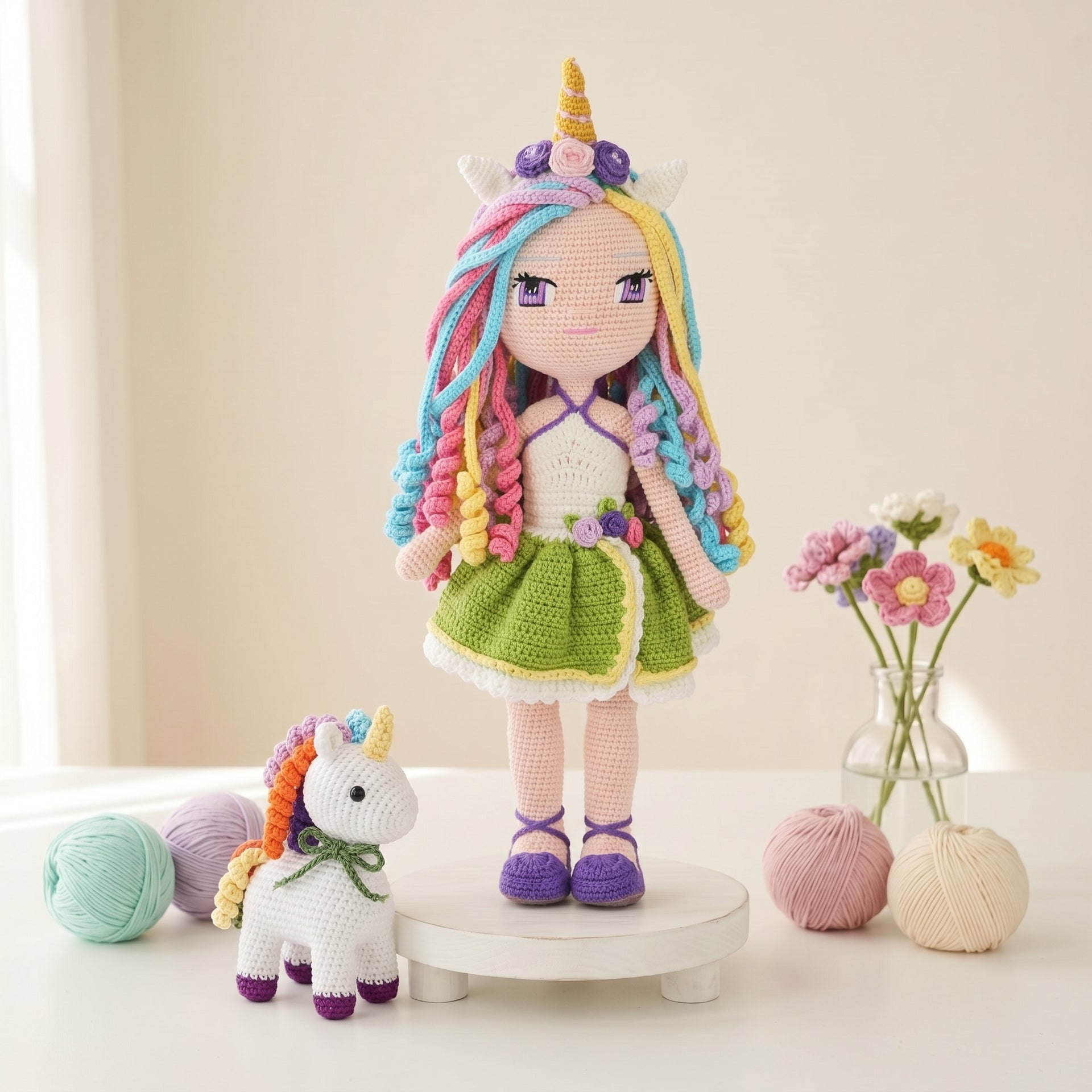 Iris Unicorn Crochet Doll Pattern PDF