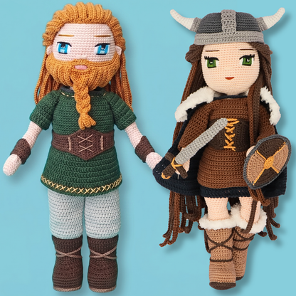 Genevieve and Ragnar Vikings crochet dolls - PDF pattern bundle photo 9