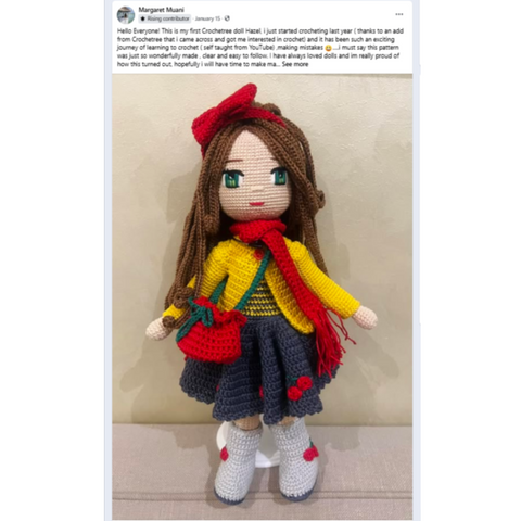 A Crochetree doll made by a customer
