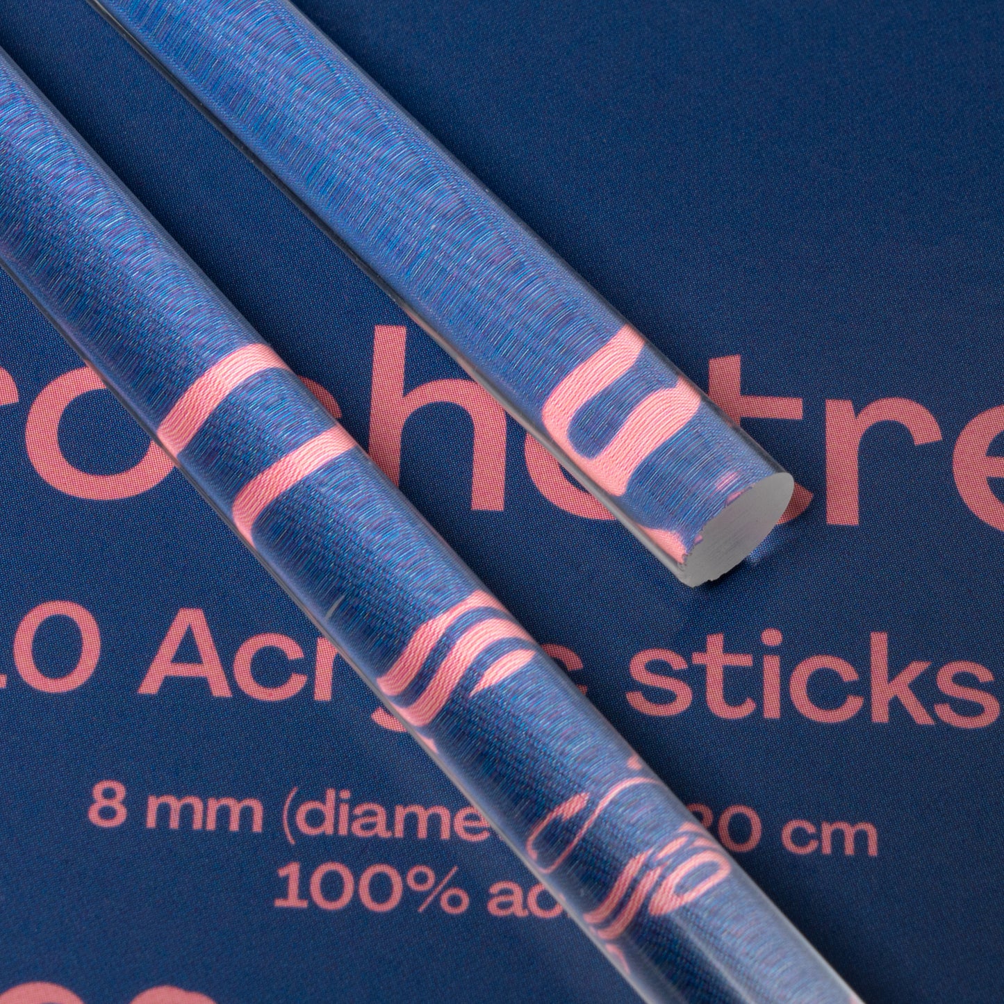 Crochetree Acrylic Sticks – 10 pcs, 8 mm × 20 cm