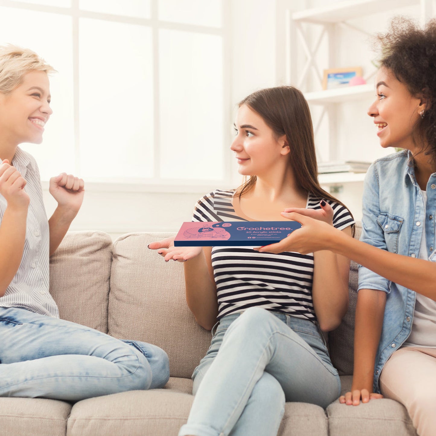 Crochetree Acrylic Sticks – 10 pcs, 8 mm × 20 cm