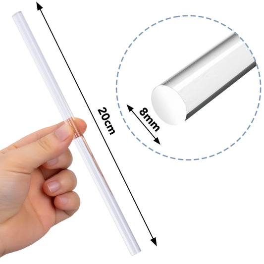 Crochetree Acrylic Sticks – 10 pcs, 8 mm × 20 cm